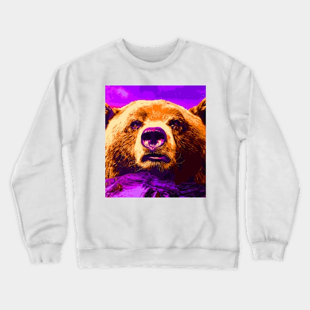 Grizzly Bear Vectored Design Crewneck Sweatshirt by CELTICFAN34